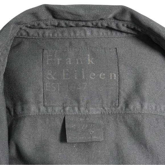 Frank & Eileen Famous Denim Black Relaxed Button Up Eileen Cotton Top Large - Picture 15 of 16